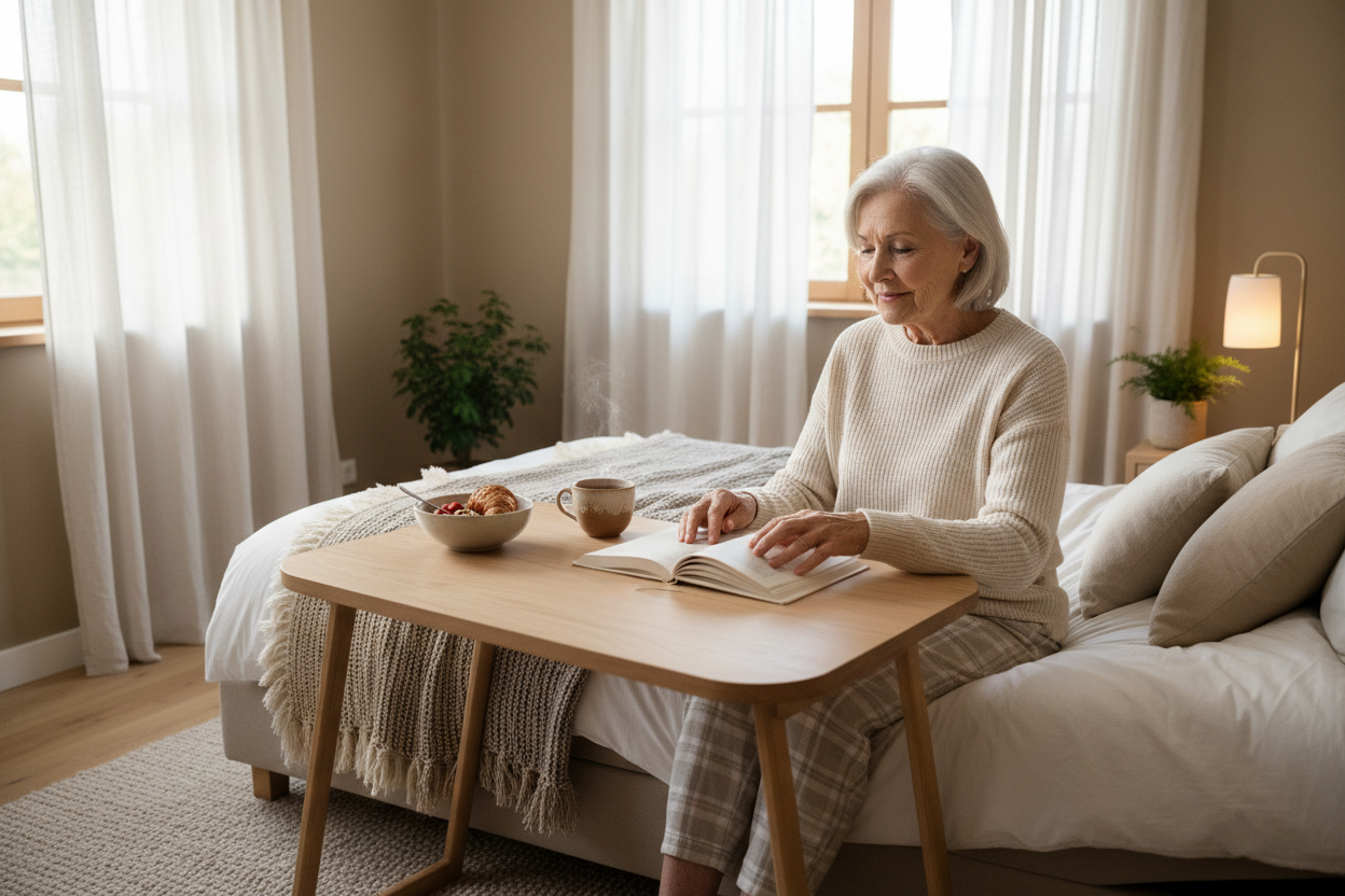 Best Overbed Tables for Seniors: Helpful Bedside Support for Daily Living