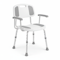 Shower Chair with Arms and Back – Adjustable Height Bath Seat for Seniors